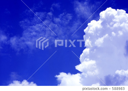 stock photo: thunderhead, blue sky, summer