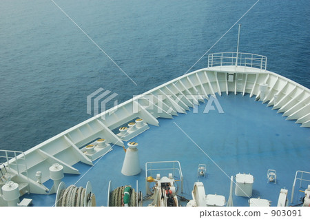 ship deck, prow, on board