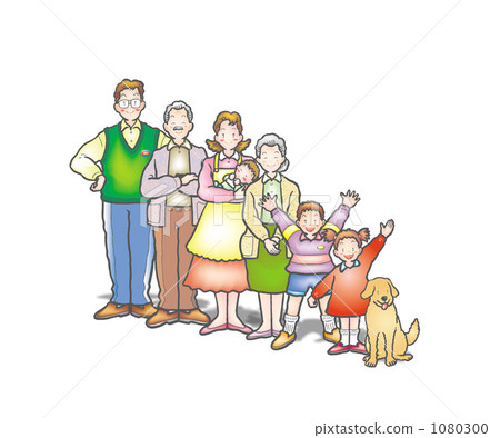 stock illustration three generation family families family