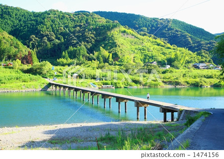 洪水期间连通淹没的地方 四万十川 高知县