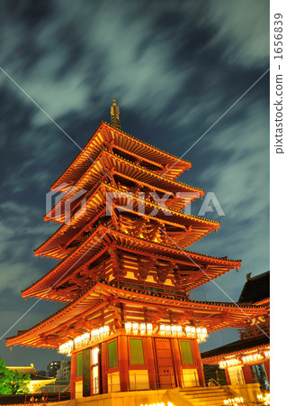 庙宇 四天王寺 五重塔-图库照片 [1656839] - pixta