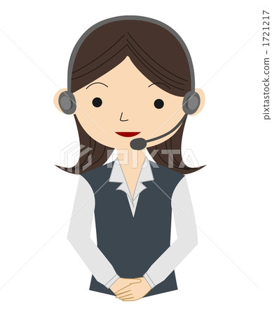 illustration : telephone operator, receiving calls, call center