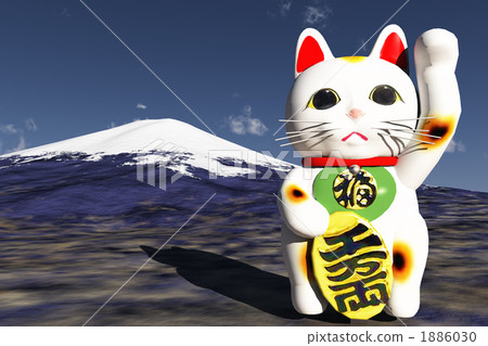 日本风景 山梨 富士山 插图 富士山和邀请猫 首页 插图 日本风景 山梨