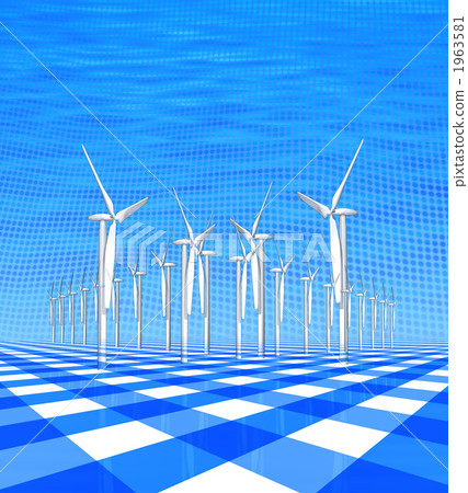 图库插图: 风力发电·风车风光