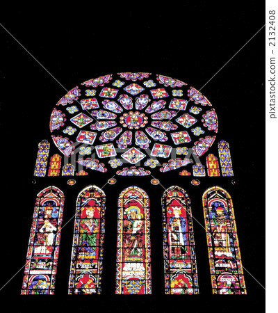 stock photo: stained glass of chartres cathedral