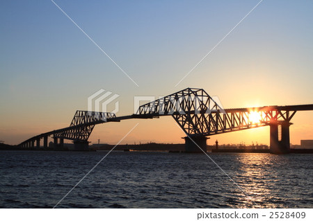 stock photo: tokyo gate bridge evening scenery