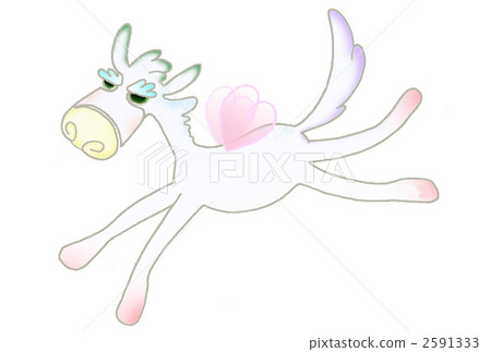 插图素材: 一匹马(飞马座)的插图