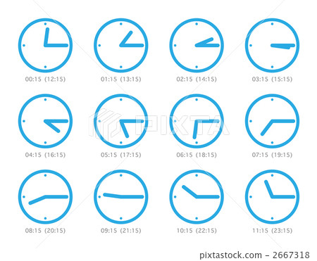 图库插图: 象形图时间(每次15分钟)蓝色