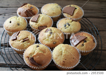 stock photo: banana chocolate muffin