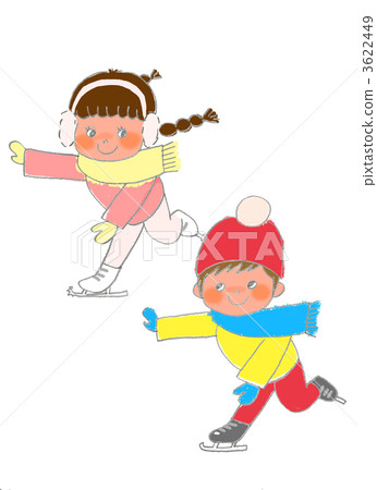图库插图 滑冰 儿童 孩子