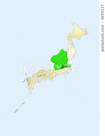 插图素材: 日本列岛 日本地图 群马县