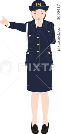 插图素材 女性警察 人 人物