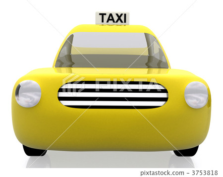 图库插图: 3d yellow taxi