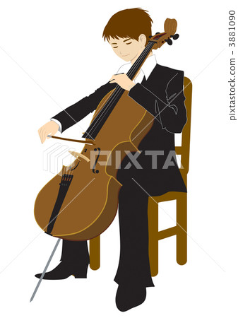 A Man Playing The Cello Stock Illustration Pixta