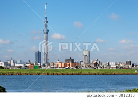 stock photo: kawahara of arakawa spreading blue s