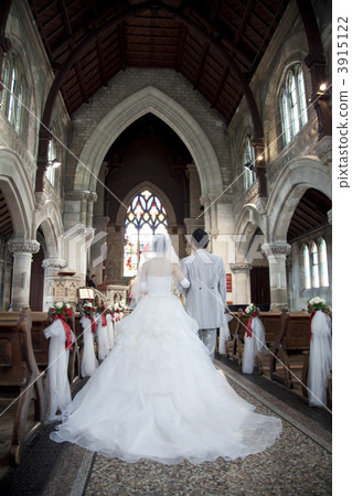 stock photo: overseas wedding, bridal couple, bride and groom