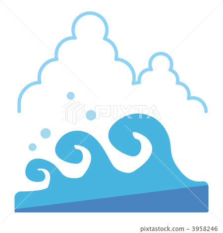 stock illustration: big wave, surge, wave