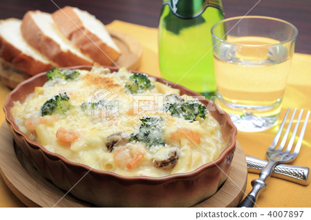 stock photo: gratin, scallop, macaroni