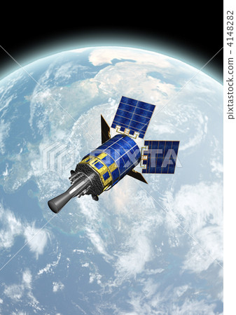 图库插图: 光伏 太阳能 人造卫星