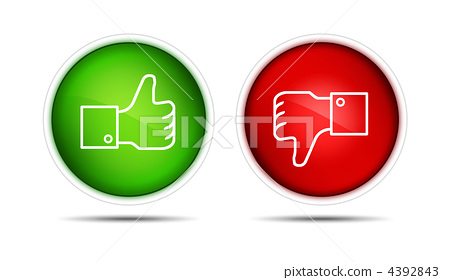 插图素材: thumb up and thumb down buttons