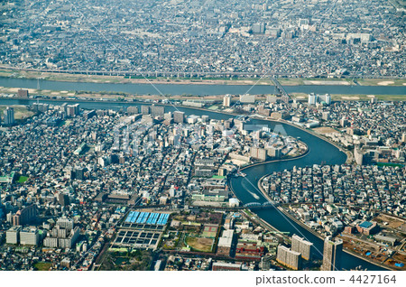 荒川区 隅田川 东京闹市区