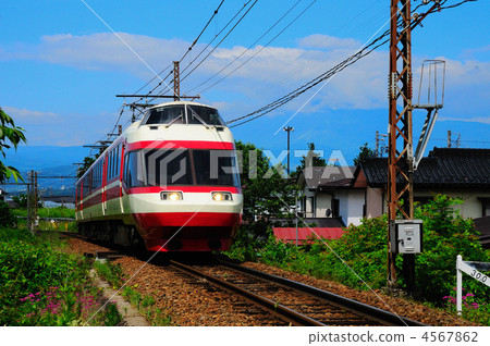 stock photo: nagano electric railway, deluxe train, limited