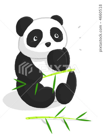 stock illustration: eat bamboo panda-kun