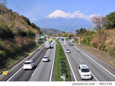 东京名古屋高速公路 富士山 蓝蓝的天空