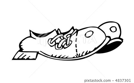 插图素材: vector silhouette shoe on white background