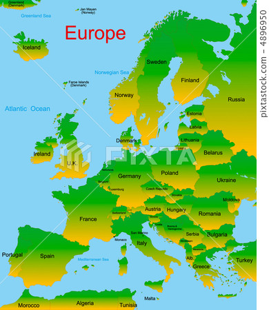 图库插图: map of european continent