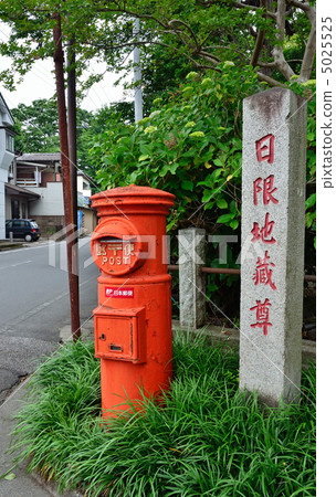 circular postbox, red post box, post office