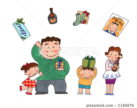 stock illustration: fathers day, father, present