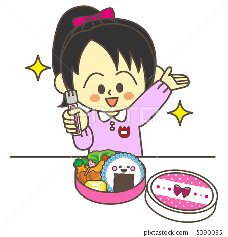 插图素材: 午餐盒和幼儿园的孩子