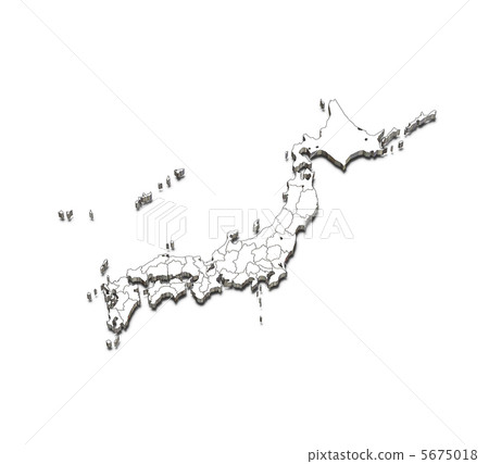 日本地图 轮廓图 空白地图