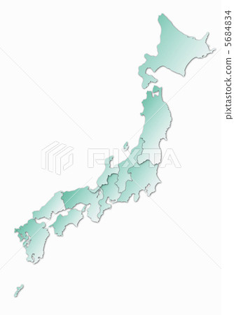 插图素材: 日本群岛地区地图