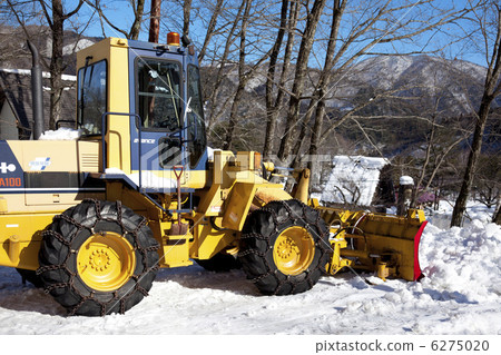 stock photo: snowplow, snowplough, winter image