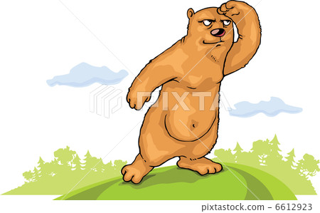 图库插图: brown bear is watching