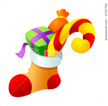 vector icon sock and gift