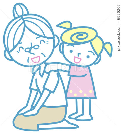 图库插图: 奶奶和孙女