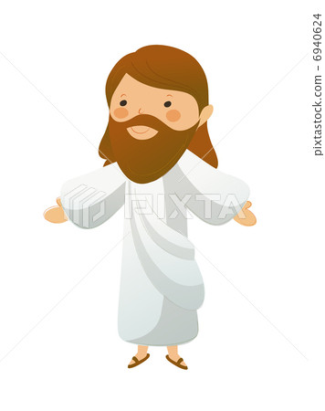 图库插图: close-up of jesus christ standing