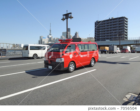 图库照片 消防车(面包车)驾驶场景