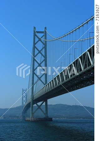 stock photo: akashi kaikyo bridge, suspension bridge, awaji city
