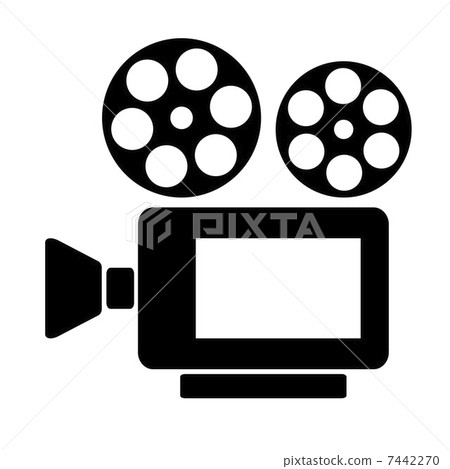 stock illustration: video camera, videocamera, icon