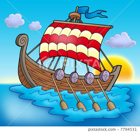 viking boat on sea