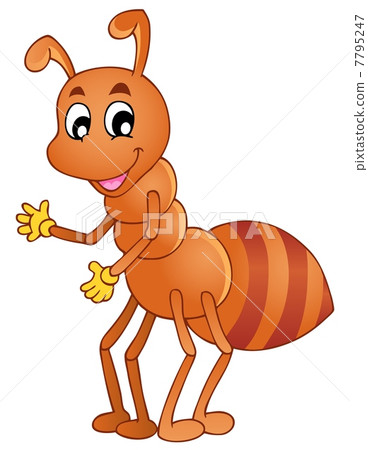 图库插图 cartoon smiling ant