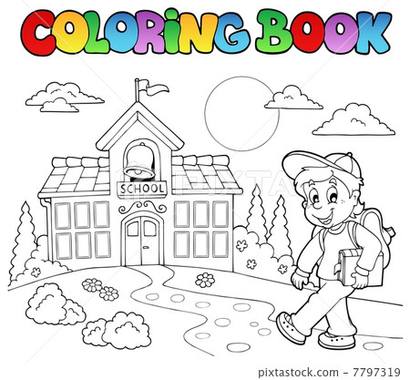 图库插图: coloring book school cartoons 7