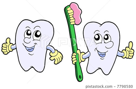 pair of cartoon teeth