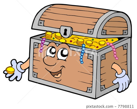 插图素材: cartoon treasure chest