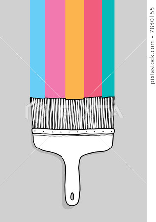 图库插图: colorful cartoon paintbrush with copyspace