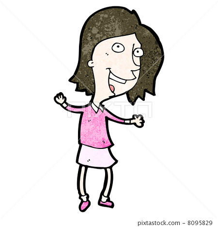 插图素材: cartoon excited woman